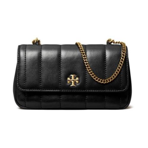 Gewatteerde Zwarte Leren Schoudertas Tory Burch , Black , Dames