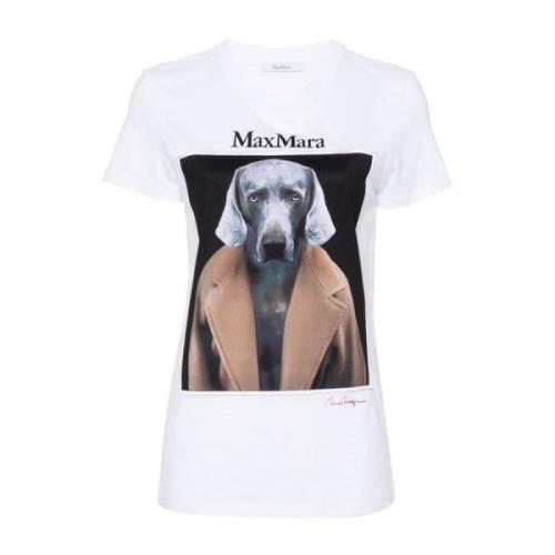 Hondenprint T-shirts en Polos Max Mara , White , Dames