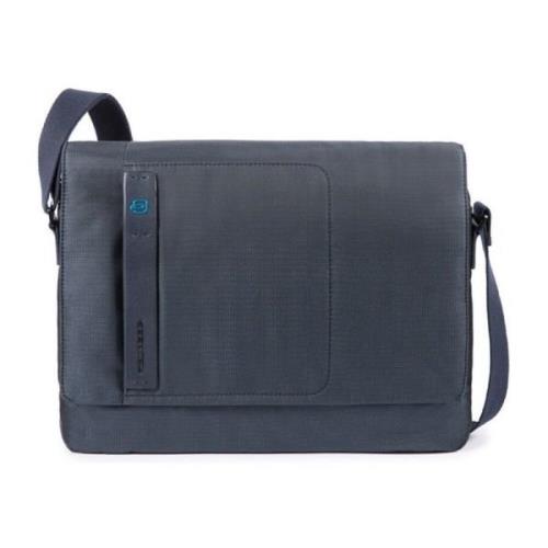 Blauwe Messenger Handtas Aw20 Piquadro , Blue , Heren