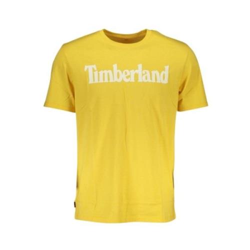 Organische Logo Print T-shirt Timberland , Yellow , Heren