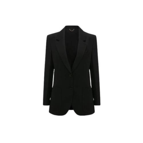 Gabardine Blazer met Zakken Victoria Beckham , Black , Dames