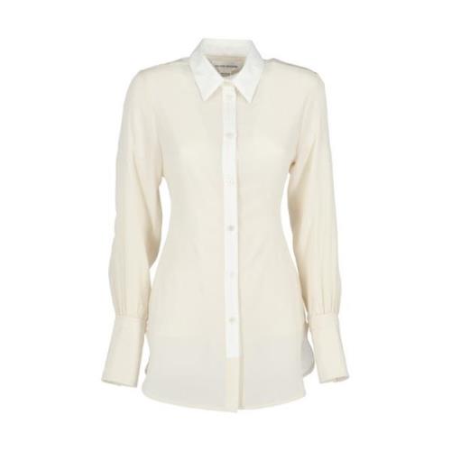 Stijlvol Contrast Blouse Victoria Beckham , Beige , Dames