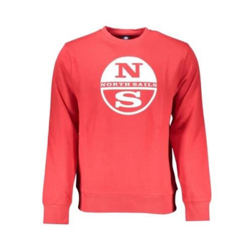 Geborsteld Katoenen Sweatshirt met Print Logo North Sails , Red , Here...
