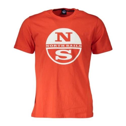 Bedrukt Katoenen T-shirt met Korte Mouwen North Sails , Orange , Heren