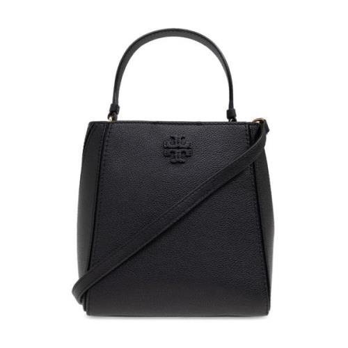 Zwarte Tas van Korrelig Leer met Logo Tory Burch , Black , Dames