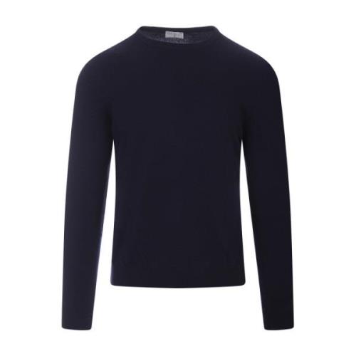 Blauwe Cashmere Crew Neck Sweater Fedeli , Blue , Heren