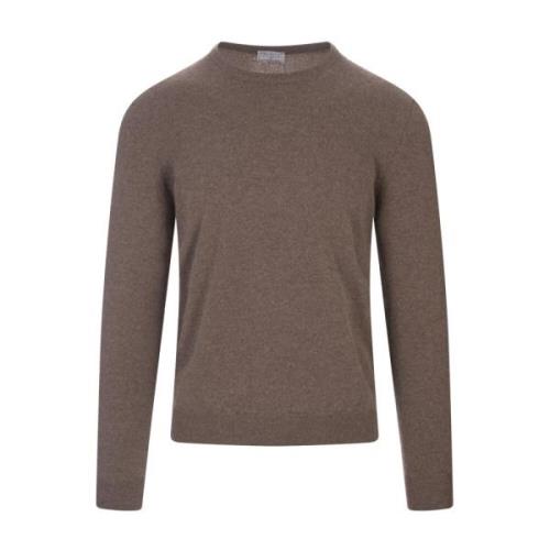 Bruine Cashmere Crew Neck Sweater Fedeli , Brown , Heren