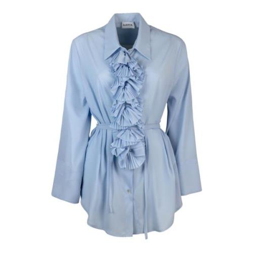 Blauwe Ruches Blouse P.a.r.o.s.h. , Blue , Dames