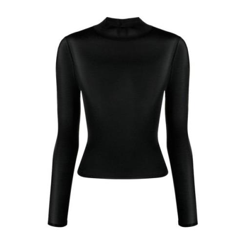Zwarte Second Skin Mockneck Sweater Courrèges , Black , Dames