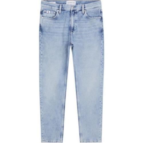 Blauwe Denim Tapered Leg Dad Jeans Calvin Klein , Blue , Heren