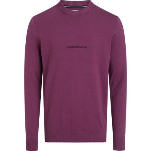 Paarse Katoenen Trui Regular Fit Calvin Klein , Purple , Heren