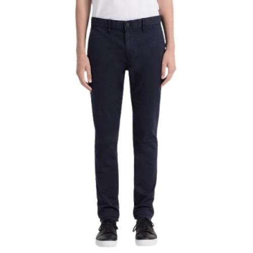 Blauwe Katoenen 5-Pocket Broek Calvin Klein , Blue , Heren