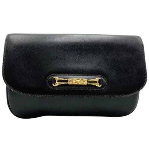 Pre-owned Leather clutches Celine Vintage , Black , Dames