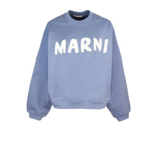 Organisch Katoen Jersey Sweater Marni , Blue , Dames