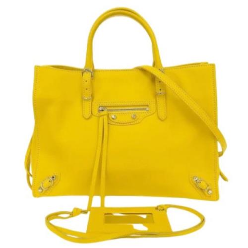 Pre-owned Leather handbags Balenciaga Vintage , Yellow , Dames