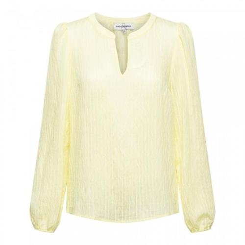 Chenille Streep Blousetop &Co Woman , Yellow , Dames