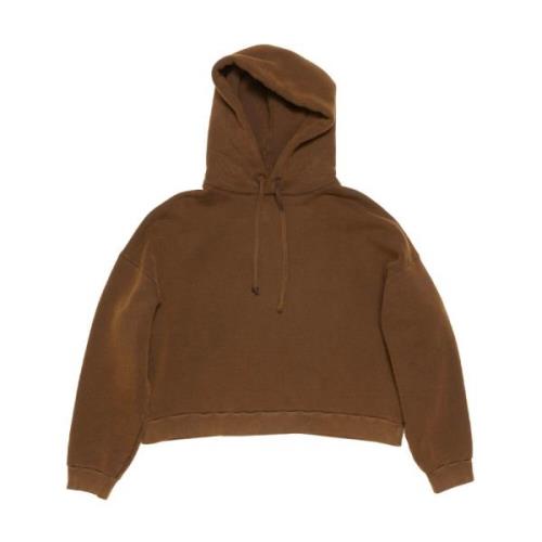 Bruine hoodie met logo-patch Acne Studios , Brown , Dames