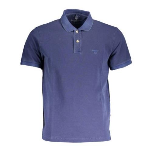 Blauw Katoenen Polo Shirt, Korte Mouw, Logo Gant , Blue , Heren