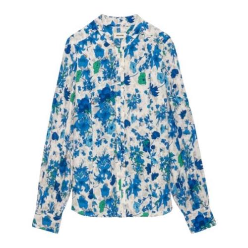 Blauwe Bloemenblouse Zadig & Voltaire , Multicolor , Dames