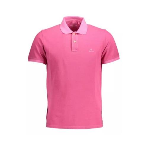 Polo Shirt met Contrasterende Details Gant , Pink , Heren