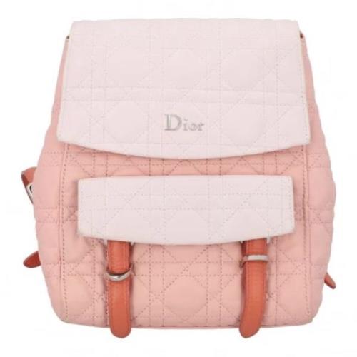 Pre-owned Leather backpacks Dior Vintage , Pink , Dames