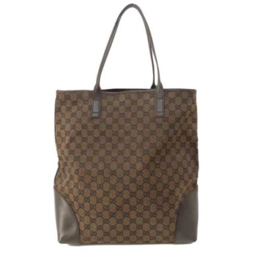 Pre-owned Canvas totes Gucci Vintage , Brown , Dames