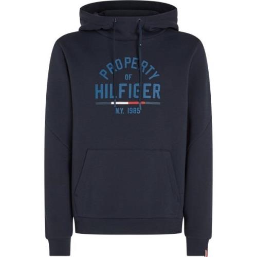 Blauwe Hoodie Sweatshirt Katoenmix Tommy Hilfiger , Blue , Heren