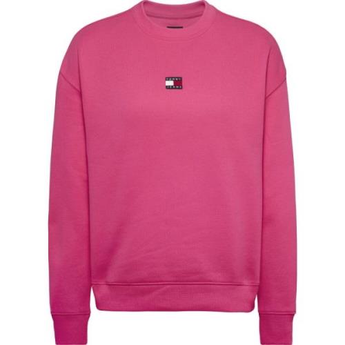 Roze Katoenen Sweatshirt Streetwear Stijl Tommy Jeans , Pink , Dames