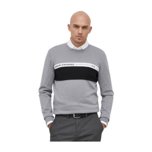 Grijze Sweater Maglia Stijl Armani Exchange , Gray , Heren