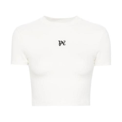 Witte T-shirts en Polos Palm Angels , White , Dames