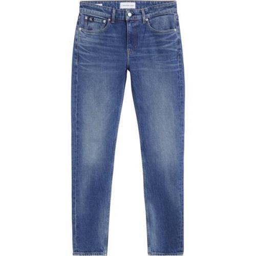 Blauwe Slim Fit Stonewash Jeans Calvin Klein , Blue , Heren