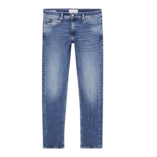 Blauwe Slim Fit Broek Calvin Klein , Blue , Heren