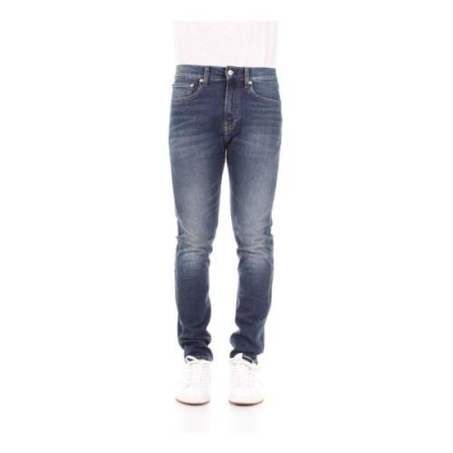 Blauwe Skinny Jeans Modern Klassiek Calvin Klein , Blue , Heren