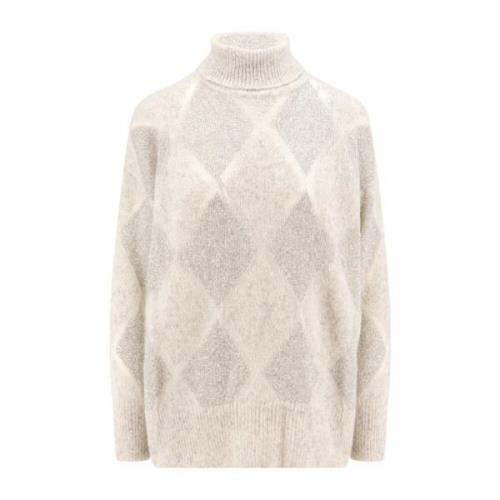 Diamant Mohairtrui met Pailletten Detail Brunello Cucinelli , Gray , D...