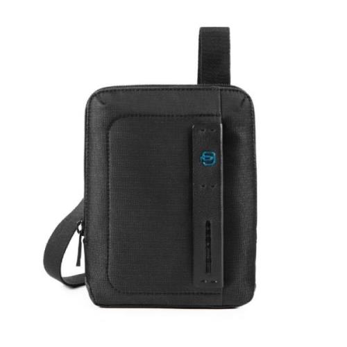 Zwarte Organizer Tas voor iPad Mini Piquadro , Black , Heren