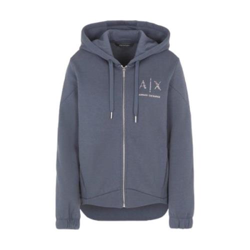 Zip Hoodie Sweater Grijs Armani Exchange , Gray , Dames