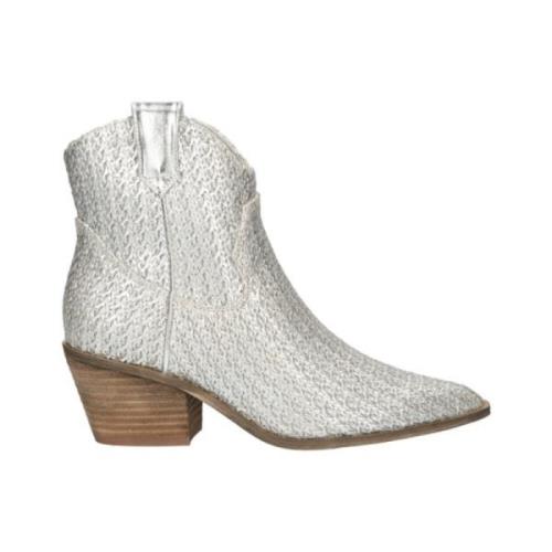 Zilveren Raffia Westernlaarzen La Strada , Gray , Dames