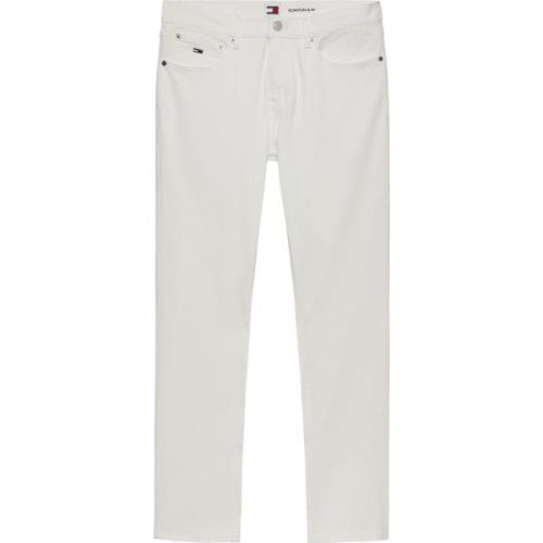 Witte Slim Fit Katoen Stretch Jeans Tommy Jeans , White , Heren
