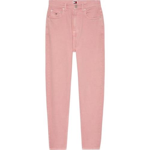 Roze Mom Fit High Waist Jeans Tommy Jeans , Pink , Dames