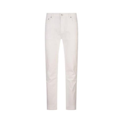 Witte Bloemen Jacquard Slim-Fit Jeans Etro , White , Heren