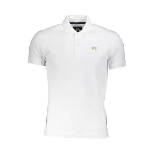 Wit Slim Fit Polo Shirt met Borduursel La Martina , White , Heren