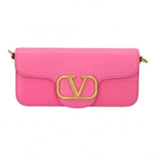 Pre-owned Leather shoulder-bags Valentino Vintage , Pink , Dames