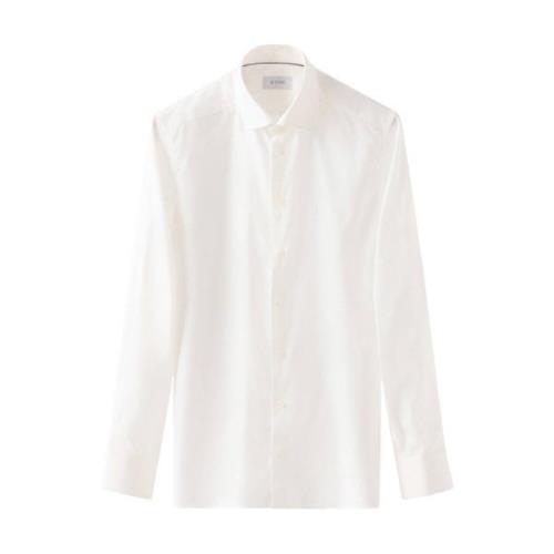 Klassiek Wit Overhemd Eton , Beige , Heren