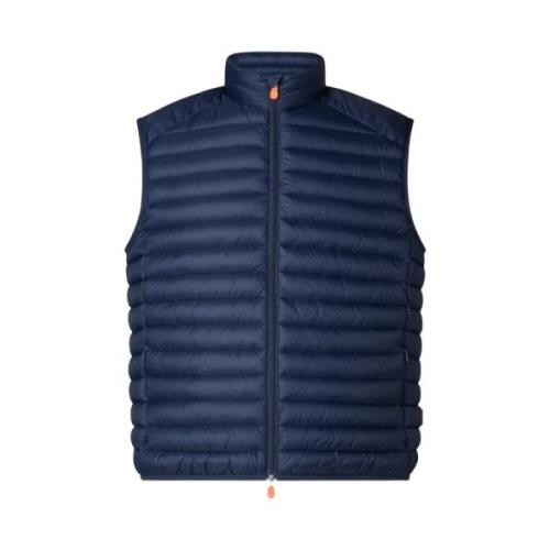 Blauwe Gewatteerde Vest Adam Save The Duck , Blue , Heren