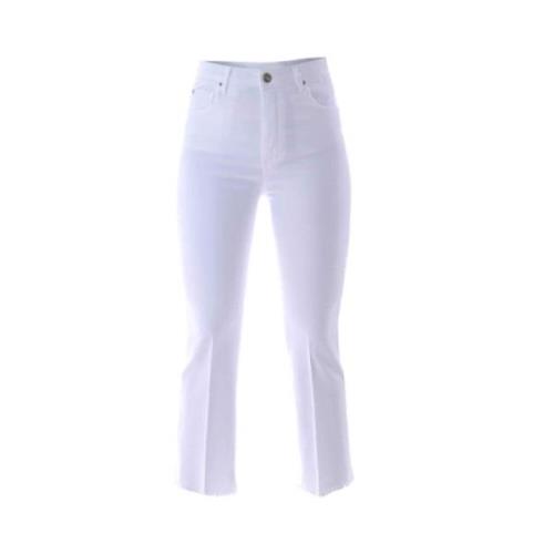 Witte Katoenen Rechte Broek Kocca , White , Dames