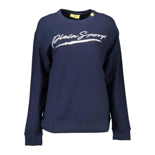 Dames Sweatshirt met Contrasterende Details Plein Sport , Blue , Dames