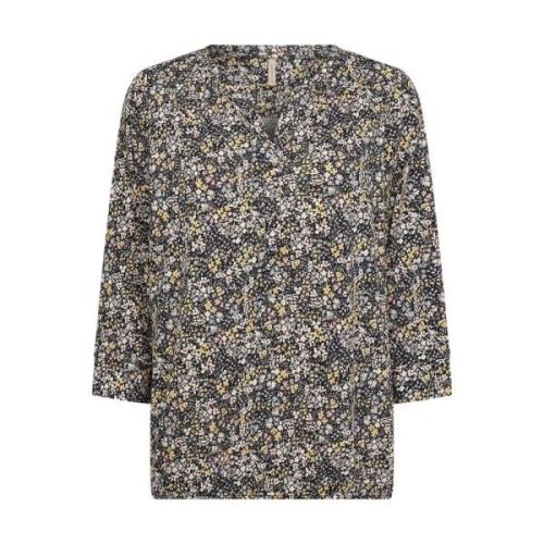 Bloemenprint Split-Hals Shirt Soyaconcept , Multicolor , Dames