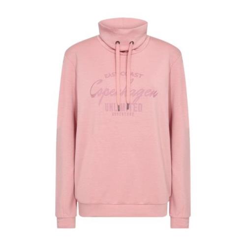 Comfortabel Sweatshirt met Hoge Hals Soyaconcept , Pink , Dames