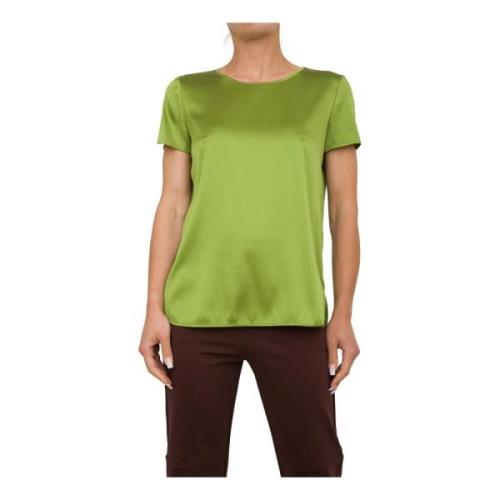 Casual Katoenen T-Shirt Max Mara , Green , Dames