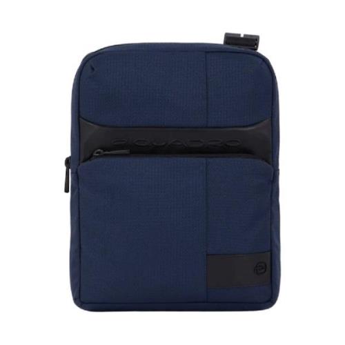 Blauwe Rfid iPad-tas met Connequ Piquadro , Blue , Heren